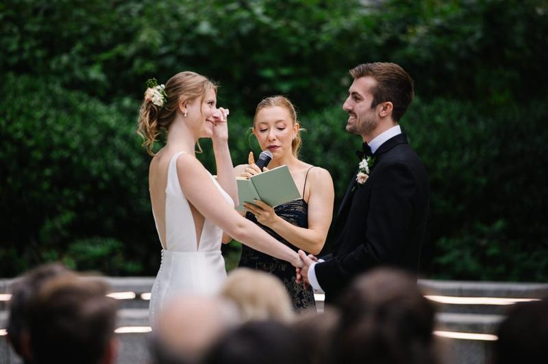 Wedding reception toasts — emotional candid moment