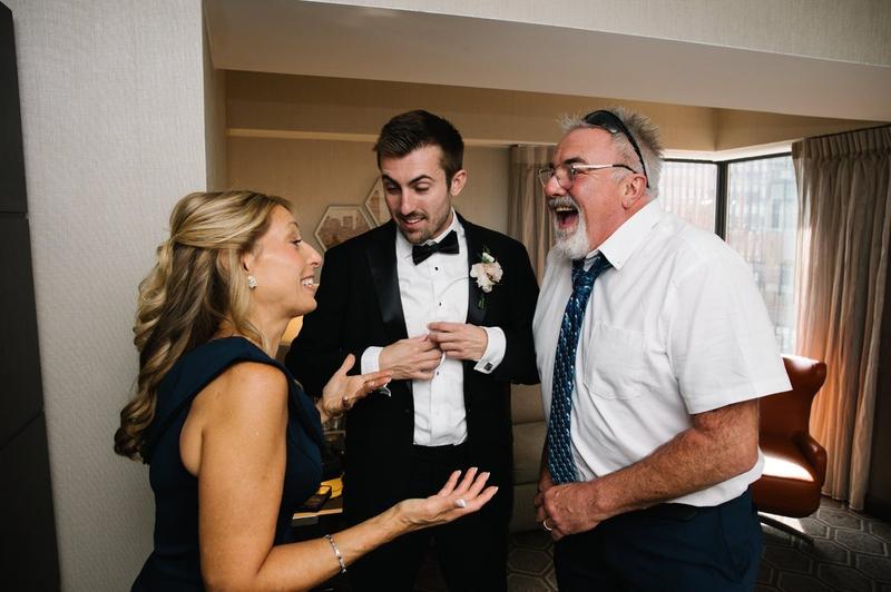 Intimate wedding portrait of newlyweds